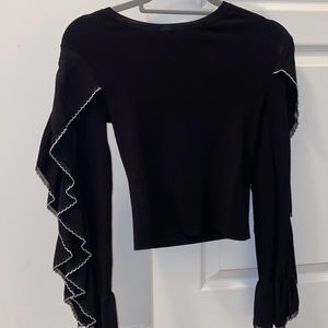 Club Monaco ruffled sleeve top